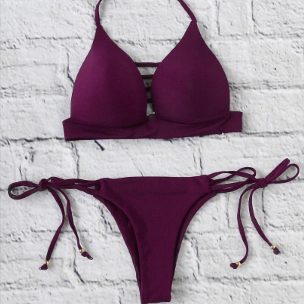 Deep purple push up bikini set NEVER WORN